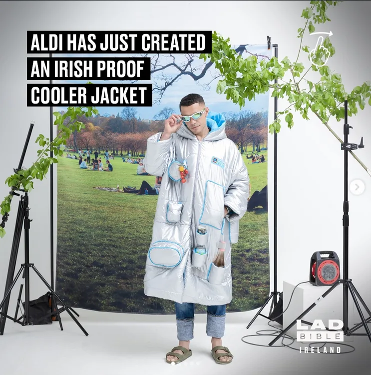 Aldi Cooler Coat featured by LADbible Ireland - Irish-proof cooler jacket by The Robin Collective