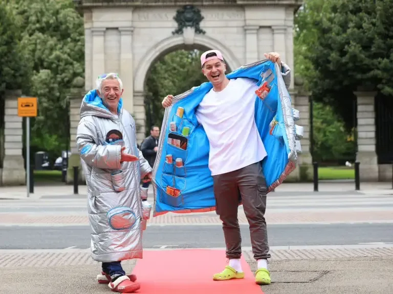 Aldi Cooler Coat unveiled on the street in Dublin - designed by The Robin Collective